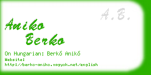 aniko berko business card